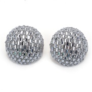 ( 2 Silver)occidental style exaggerating Round diamond Alloy earrings retro temperament personality creative big ear st