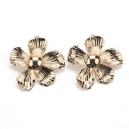 ( 1 Gold)fashion personality occidental style exaggerating gold flowers Alloy earrings retro temperament wind ear stud 