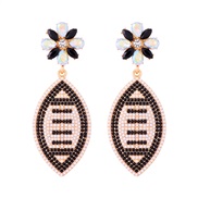 (57599 BK)occidental style fashion Alloy Olives fully-jewelled earring super Earring summer sport wind earrings