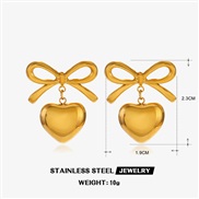 (butterfly 1  Gold)occidental style fashion stainless steel bow ear studins wind fashion handmade gilded love earrings
