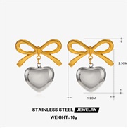 (butterfly 2 gold )occidental style fashion stainless steel bow ear studins wind fashion handmade gilded love earrings