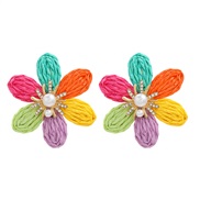 ( Color)trend spring color flowers earrings occidental style Earring lady flowers ear stud