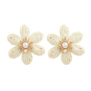 ( white)trend spring color flowers earrings occidental style Earring lady flowers ear stud