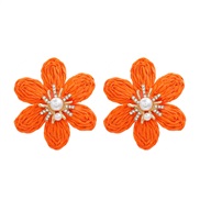 ( orange)trend spring color flowers earrings occidental style Earring lady flowers ear stud