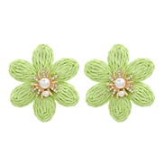 ( green)trend spring color flowers earrings occidental style Earring lady flowers ear stud