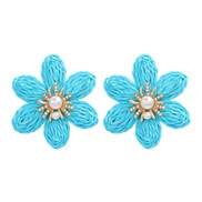 ( blue)trend spring color flowers earrings occidental style Earring lady flowers ear stud