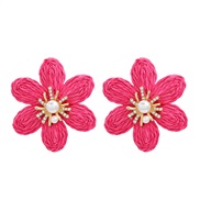 ( rose Red)trend spring color flowers earrings occidental style Earring lady flowers ear stud