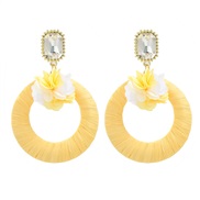 ( yellow)trend spring color earrings occidental style Earring lady elegant Round flowers earring
