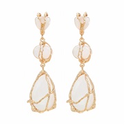 ( white)spring occidental style earrings woman trend Alloy multilayer resin earring Bohemian style exaggerating