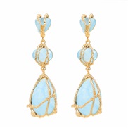 ( blue)spring occidental style earrings woman trend Alloy multilayer resin earring Bohemian style exaggerating