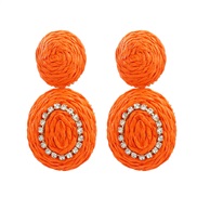 ( orange)trend spring color earrings occidental style Earring woman Round weave Earringearrings