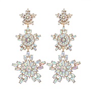 (AB color)trend colorful diamond earrings multilayer fully-jewelled star earring woman occidental style exaggerating Fi
