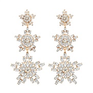 ( white)trend colorful diamond earrings multilayer fully-jewelled star earring woman occidental style exaggerating Five