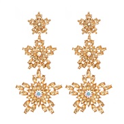 ( Gold)trend colorful diamond earrings multilayer fully-jewelled star earring woman occidental style exaggerating Five-
