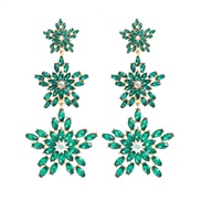 ( green)trend colorful diamond earrings multilayer fully-jewelled star earring woman occidental style exaggerating Five