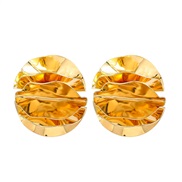 ( Gold)spring Alloy earrings occidental style Earring lady trend exaggerating flower surface Metal ear stud