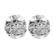 ( Silver)spring Alloy earrings occidental style Earring lady trend exaggerating flower surface Metal ear stud