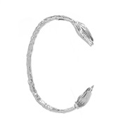 ( Silver)spring occidental style bangle tulip flowers Alloy woman trend exaggerating Metal