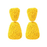 ( yellow)occidental style handmade weave geometry earrings fashion creative Bohemia earrings