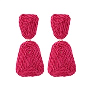 ( rose Red)occidental style handmade weave geometry earrings fashion creative Bohemia earrings