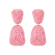 ( Pink)occidental style handmade weave geometry earrings fashion creative Bohemia earrings