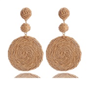 (coffeeg )spring summer high samll weave earrings woman Countryside wind handmade Bohemia Earring