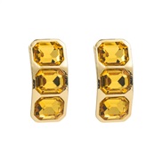 ( yellow)occidental style diamond exaggerating earrings fashion briefs silver high temperament banquet