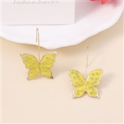 ( yellow)Japan and Korea samll sweet small fresh enamel color butterfly   spring Earring