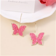 ( rose Red)Japan and Korea samll sweet small fresh enamel color butterfly   spring Earring