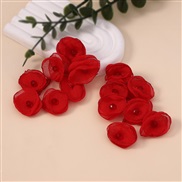 ( red)crystal beads tassel Chiffon flowers lady earrings super fresh sweet style Earring
