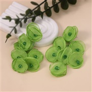 ( green)crystal beads tassel Chiffon flowers lady earrings super fresh sweet style Earring