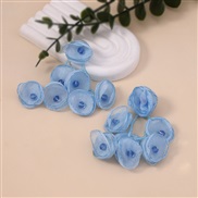 ( sky blue )crystal beads tassel Chiffon flowers lady earrings super fresh sweet style Earring