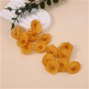 ( orange)crystal beads tassel Chiffon flowers lady earrings super fresh sweet style Earring