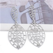 ( Silver)new exaggerating occidental style drop earrings fully-jewelled ear stud temperament personality Earring