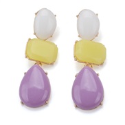 ( 1 Mixed color) exaggerating occidental style long style geometry splice resin earrings personality temperament earrin