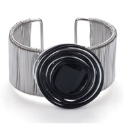 ( Silver+ Black )handmade surround bangle exaggerating occidental style woman hollow Metal Bohemian style