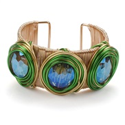 (  green)handmade surround bangle exaggerating occidental style woman hollow Metal Bohemian style