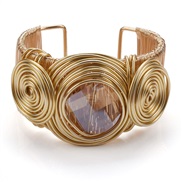 (  Gold)handmade surround bangle exaggerating occidental style woman hollow Metal Bohemian style