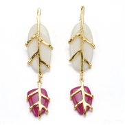 ( 1 Mixed color)exaggerating occidental style personality temperament Acrylic earring Earring long style geometry splic