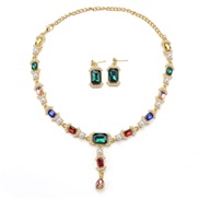 ( Color)diamond crystal square necklace fashion personality fresh temperament all-Purpose clavicle chain glass sweater 