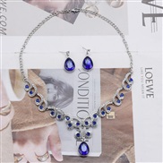 ( blue)occidental style diamond crystal bride necklace fashion personality temperament all-Purpose clavicle chain drop 