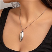 ( White k 6367)occidental style wind exaggerating geometry drop surface pendant necklace woman snake chain