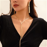 occidental style  Metal wind twining snake chain ear stud  trend geometry long style weave Earring