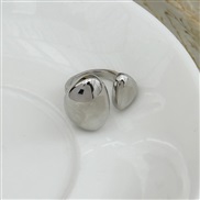 ( 1  White K  376)occidental styleins wind Metal ring woman  surface textured drop opening set