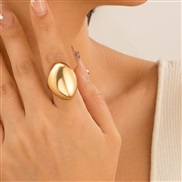 ( 2 Ligh  Gold  738)occidental styleins wind Metal ring woman  surface textured drop opening set