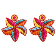 ( Color) summer small freshearings  three-dimensional blue starfish beads earrings Earring woman