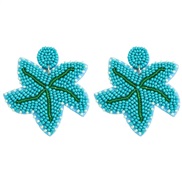 ( blue Style 1) summer small freshearings  three-dimensional blue starfish beads earrings Earring woman