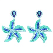 ( blue Style 2) summer small freshearings  three-dimensional blue starfish beads earrings Earring woman
