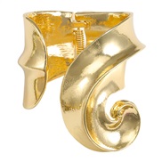 ( Gold)fashion same style half Round bangle   wind Metal surface geometry Irregular