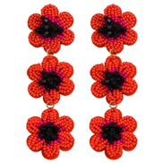 ( Flower) color flowers beads earring creative personality Word love earrings Earring